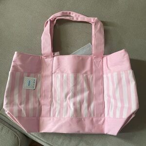 Victoria Secrets Pink Striped Tote Bag